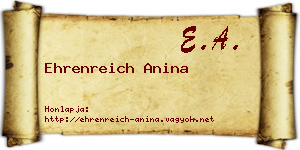 Ehrenreich Anina névjegykártya